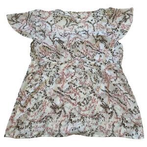 Vintage G.H. Bass & Co. Floral Feminine Boho Dainty Pink Brown Sheer Airy Lightw